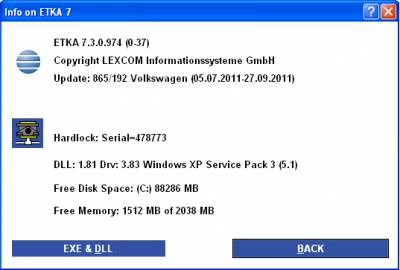 ETKA 7.3 Plus International 07/2011 + Online Updates ETKA 7.3 Plus International 07/2011 + Online Updates